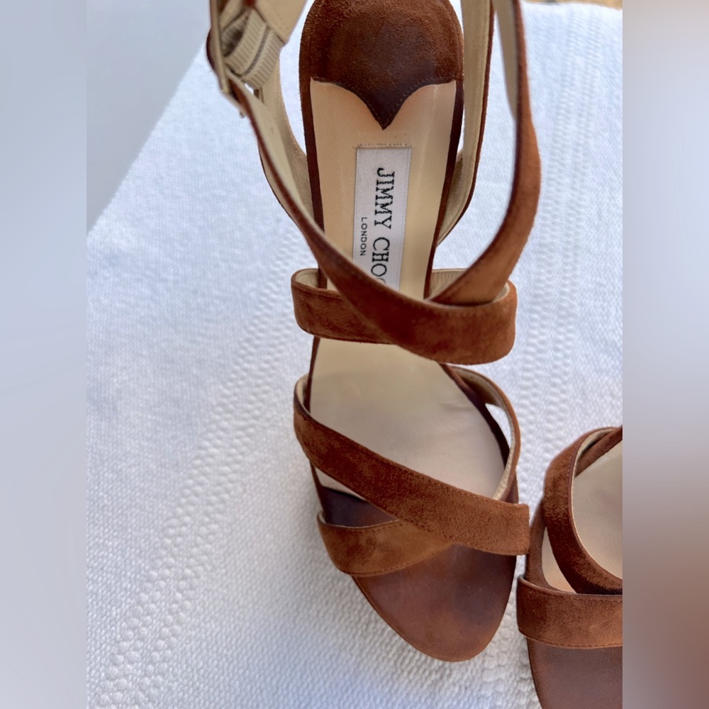 Jimmy Choo 6” Heels Brown Suede Size 39 - Picture 4 of 12